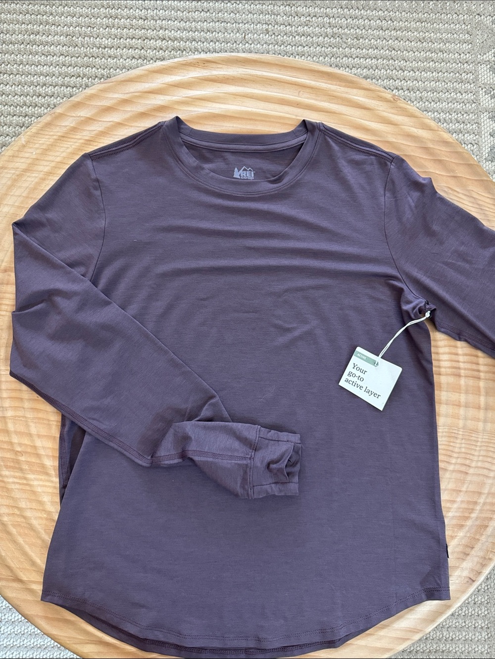 REI Women’s Long-Sleeve Crew Neck Active Layer – Dark Purple